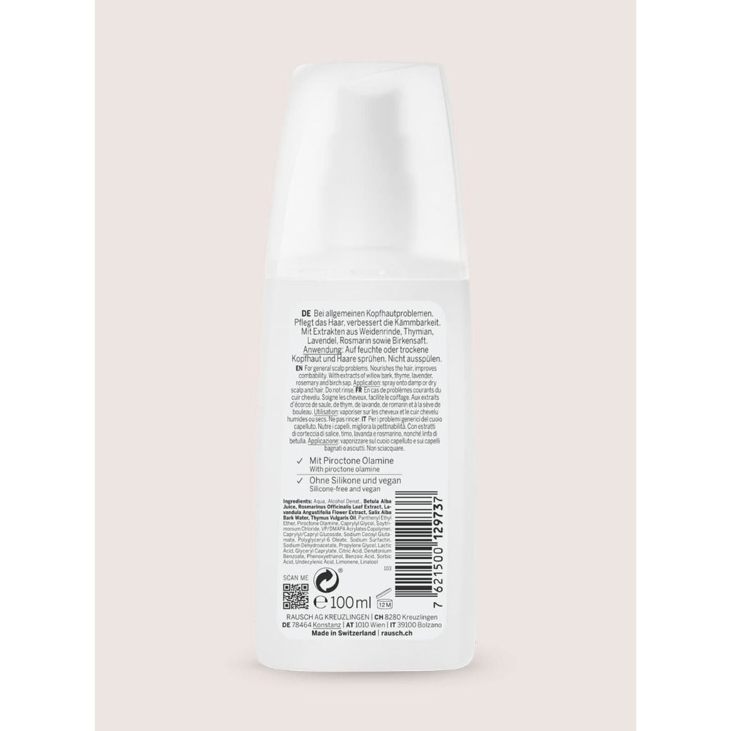 Xịt dưỡng giảm gàu nhờn & mẫn ngứa Rausch Treatment Spray Conditioner with Willow Bark 100ml