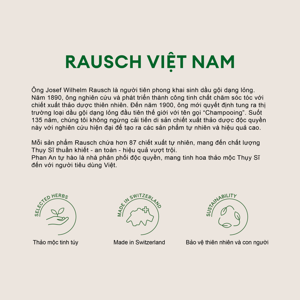 Dầu gội hỗ trợ dưỡng tóc mềm mượt chắc khỏe Rausch Swiss Herbs Thảo Dược Thụy Sĩ 40ml