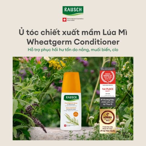 Xịt dưỡng giúp bảo vệ tóc khỏi hư tổn do ánh nắng & tia UV, giúp tóc dễ chải Rausch Wheatgerm 100ml