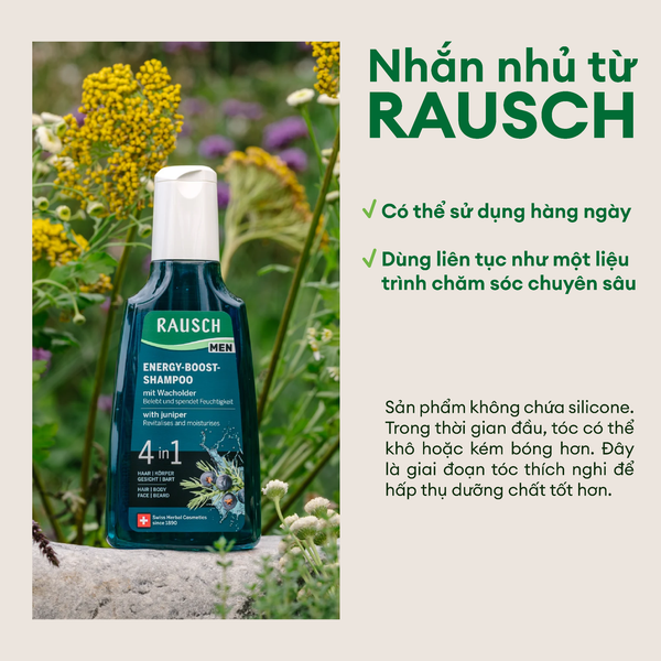 Dầu gội kết hợp 4 trong 1 dành cho nam giới Rausch Juniper 200ml