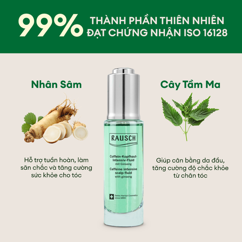 Tinh chất dưỡng da đầu chuyên sâu, hỗ trợ giảm rụng và củng cố thân tóc Rausch Ginseng 30ml