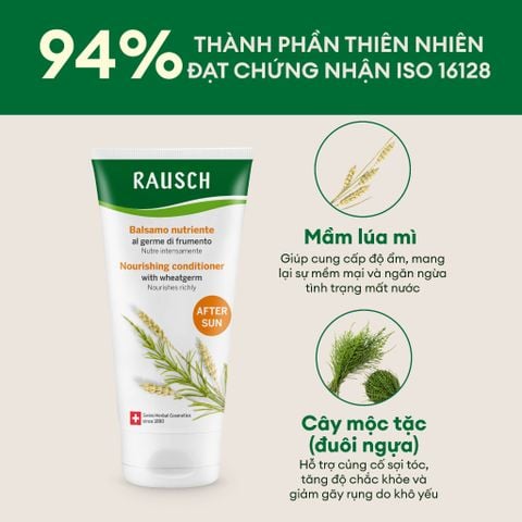 Dầu xả hỗ trợ phục hồi tóc khô và hư tổn do ánh nắng Rausch Wheatgerm 150ml