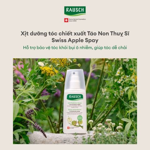 Xịt dưỡng tóc, loại bỏ cặn ô nhiễm và mùi trên tóc, giúp tóc dễ chải Rausch Swiss apple 100ml