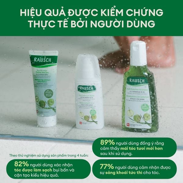 Dầu gội tẩy tế bào chết, làm sạch sâu, tăng cường bảo vệ tóc và da đầu  Rausch Swiss Apple 100ml