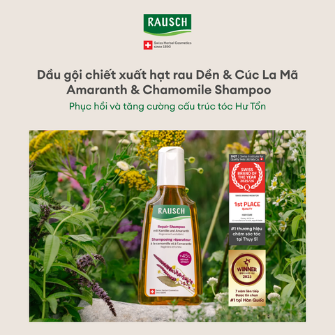Dầu gội hỗ trợ phục hồi tóc hư tổn Rausch Amaranth 200ml