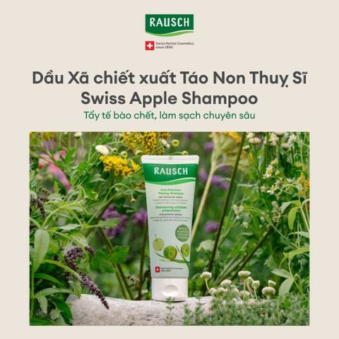 Dầu gội tẩy tế bào chết, làm sạch sâu, tăng cường bảo vệ tóc và da đầu  Rausch Swiss Apple 100ml