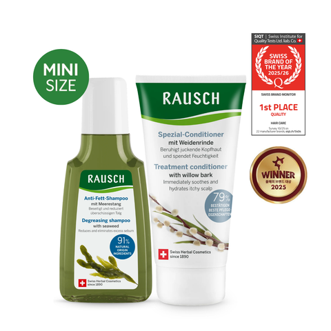[GIFT] Combo trải nghiệm dầu gội và dầu xả minisize hỗ trợ kiềm dầu, giảm nhờn Rausch Seaweed & Willow Bark (40ml & 30ml)