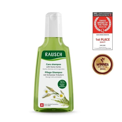Dầu gội hỗ trợ dưỡng tóc mềm mượt chắc khỏe Rausch Swiss Herbs Thảo Dược Thụy Sĩ 200ml
