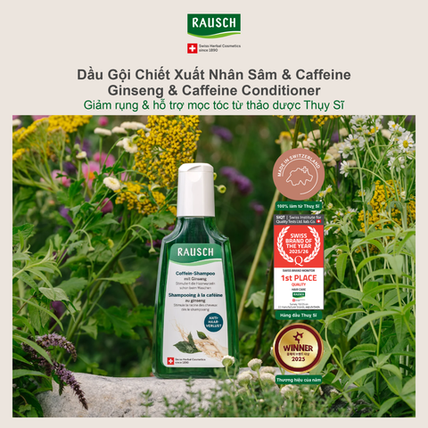 Dầu gội hỗ trợ tăng mật độ tóc con, giảm rụng Rausch Ginseng Nhân Sâm 200ml