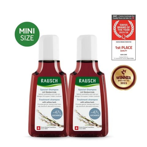 Combo trải nghiệm dầu gội hỗ trợ sạch gàu, giảm bết Rausch Willow Bark Vỏ Cây Liễu Trắng 40mlx2