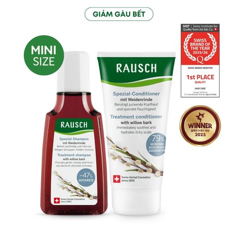 [GIFT] Combo trải nghiệm dầu gội & dầu xả hỗ trợ sạch gàu, giảm bết Rausch Willow Bark Vỏ Liễu Trắng (40ml & 30ml)