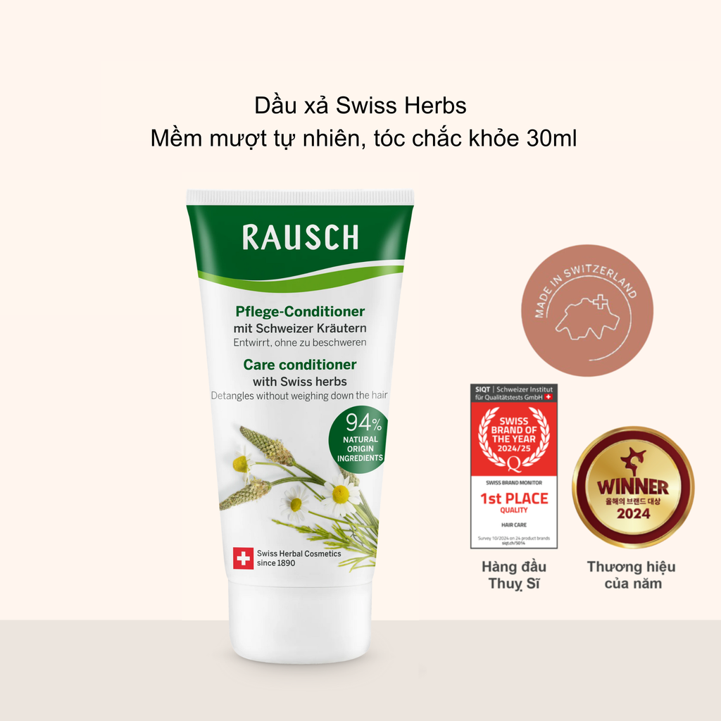 Dầu xả nuôi dưỡng tóc mềm mượt Rausch Swiss Herbs 30ml