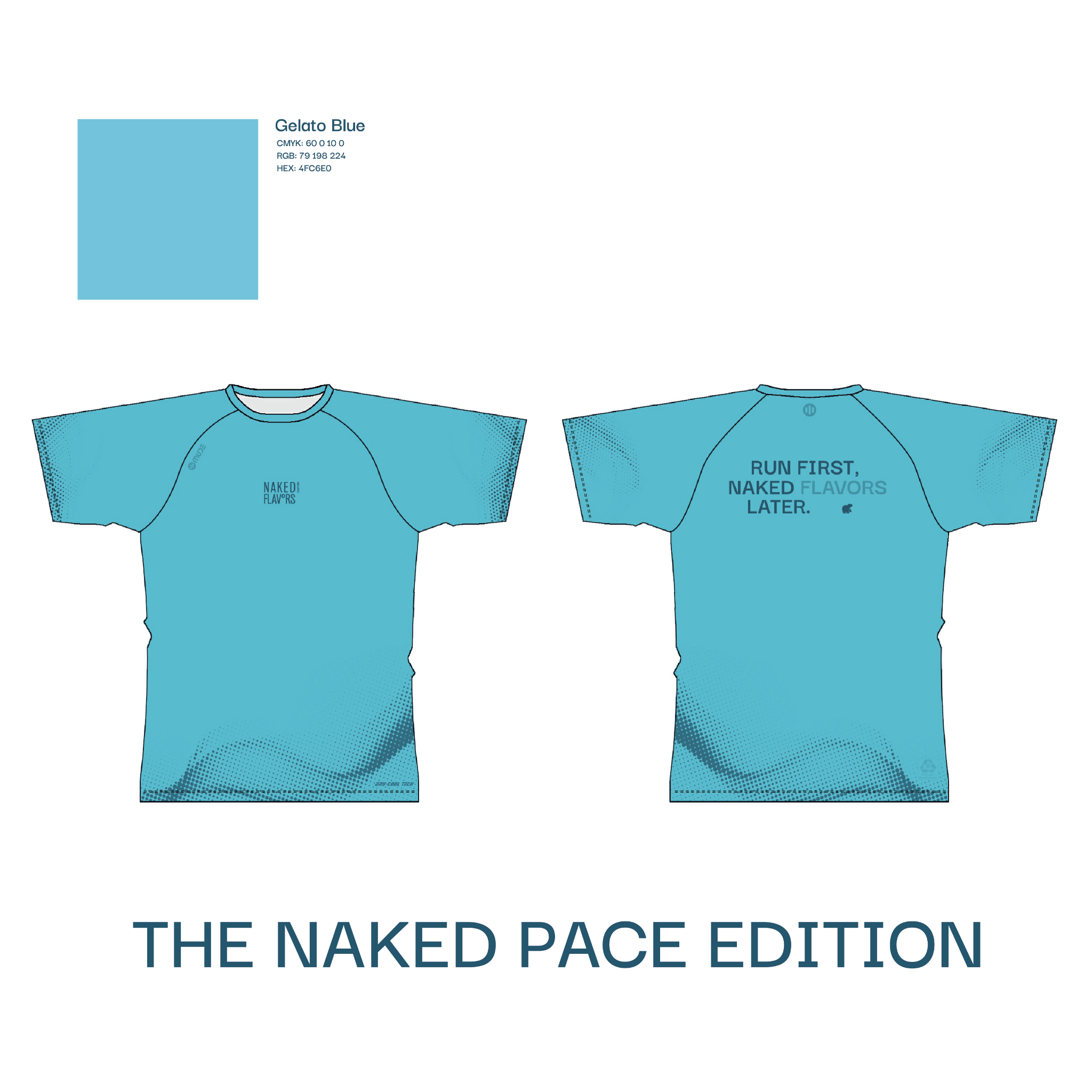 Áo Tee Chạy Bộ Dri-Cool Naked Flavors  - Xanh Dương