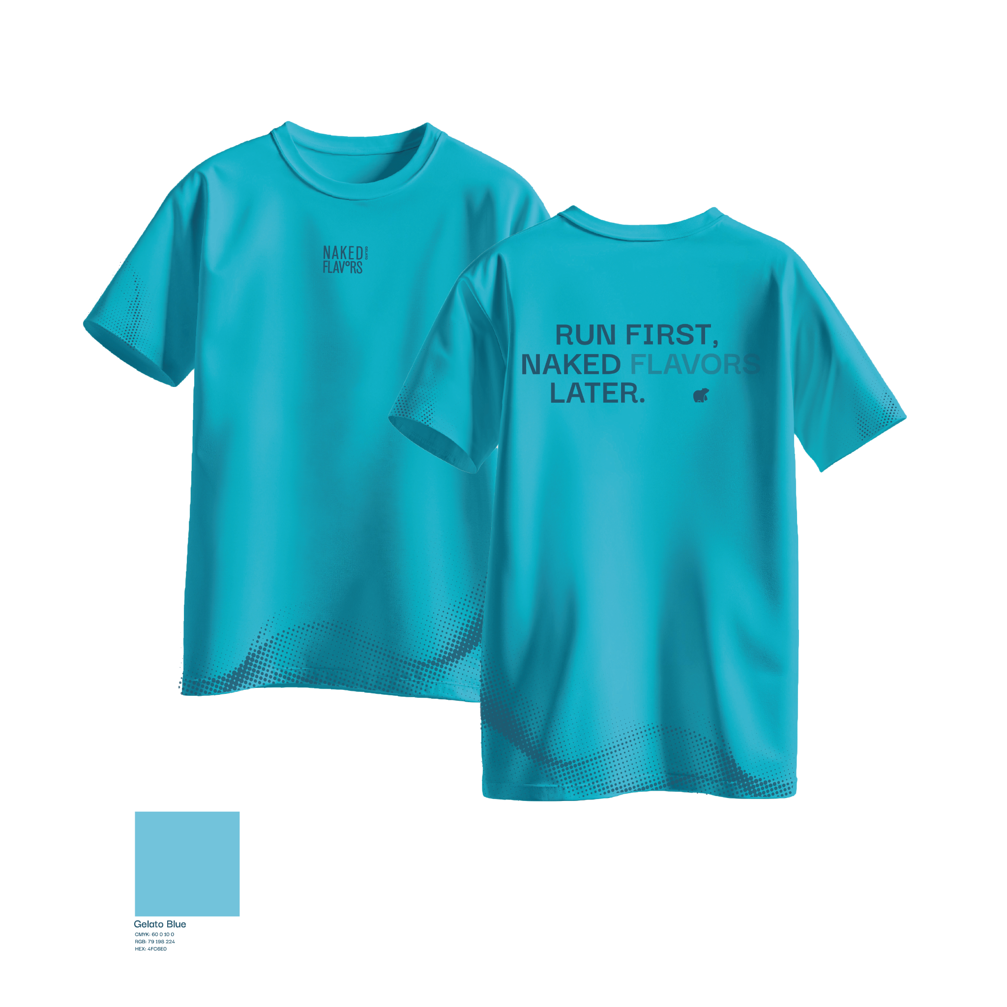 Áo Tee Chạy Bộ Dri-Cool Naked Flavors  - Xanh Dương