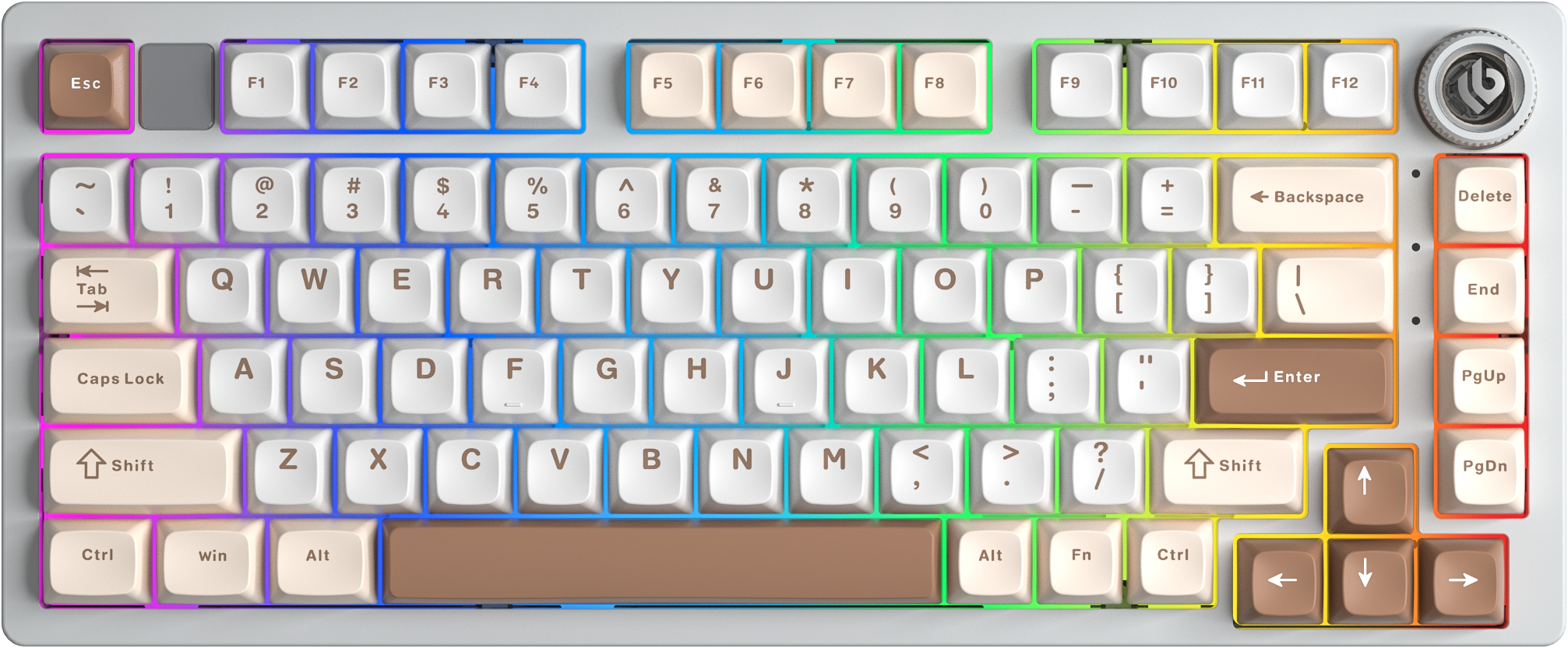 Bàn phím Leobog Hi75C PRO TM (Be + trắng + nâu/ Turquoise switch) HI7510