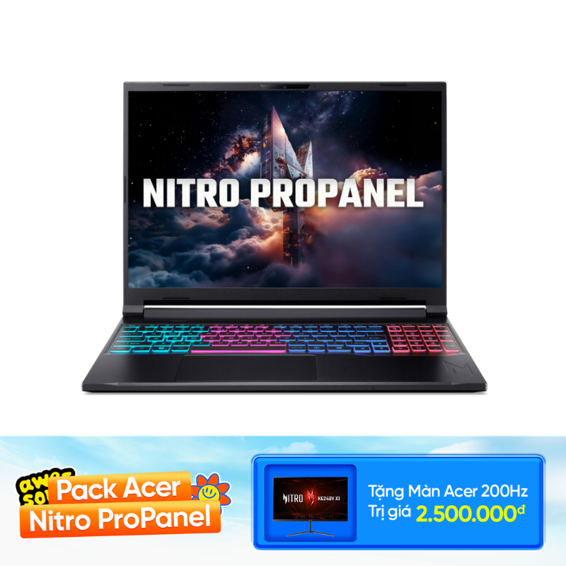 Laptop gaming Acer Nitro ProPanel ANV16S-61-R7KQ (Ryzen AI 5 340/ RTX 5060/ 16GB/ 512GB/ 16.0" FHD+/Win 11)