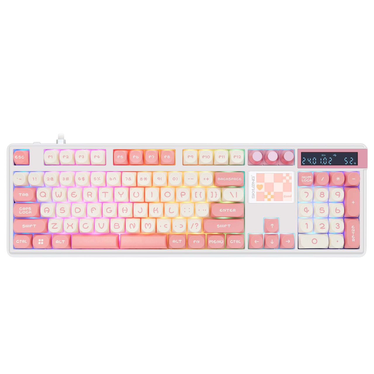 Bàn phím SKYLOONG GK104 PRO Peach Tri-mode CuCl2 Silent Switch