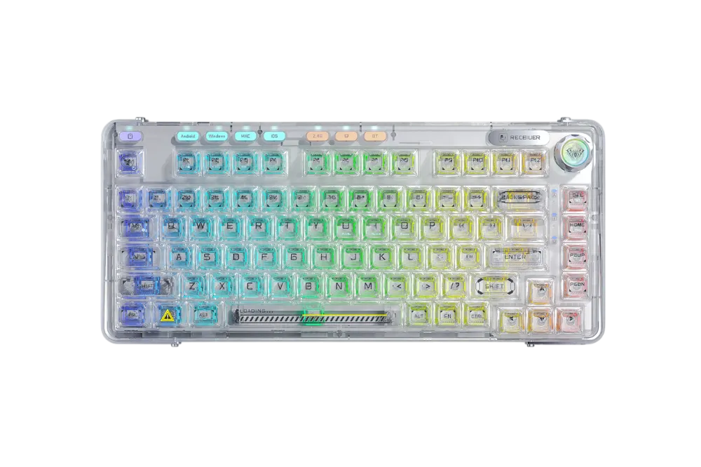 GEARVN - Bàn phím AULA F81 TM (Trắng/ Ice Soul switch) F8106