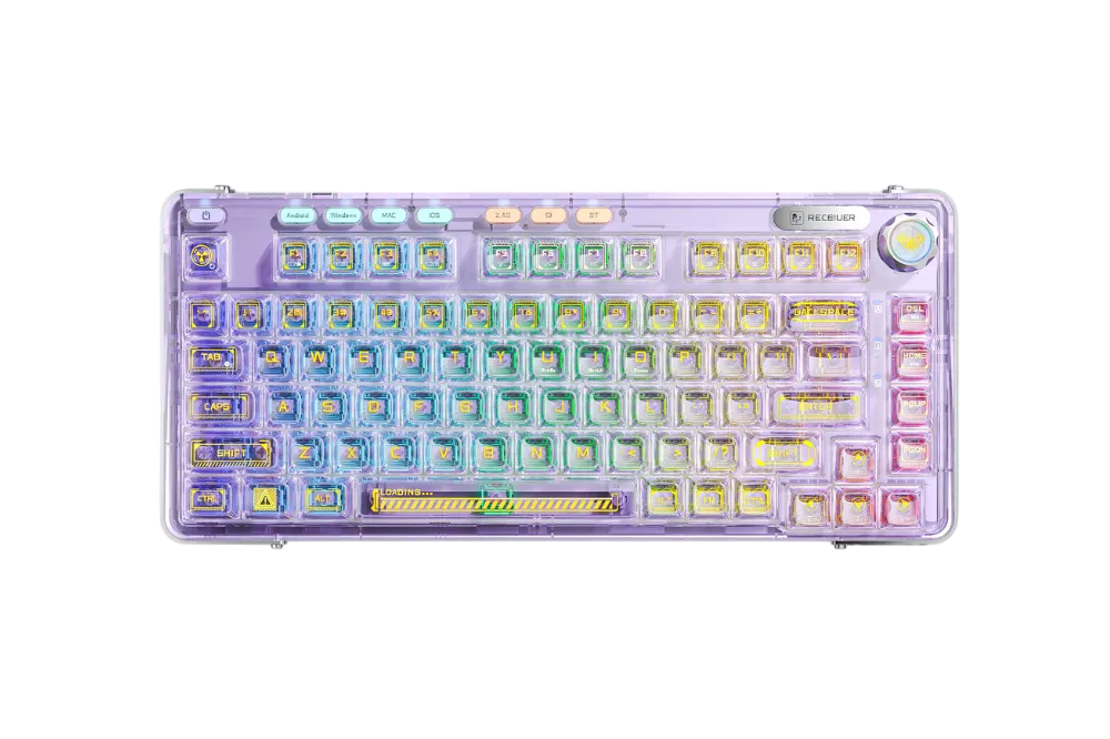 GEARVN - Bàn phím AULA F81 TM (Tím/ Crystal switch) F8104