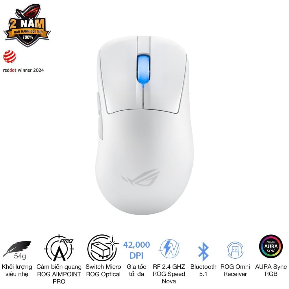 Chuột ASUS ROG KERIS II ACE Wireless White