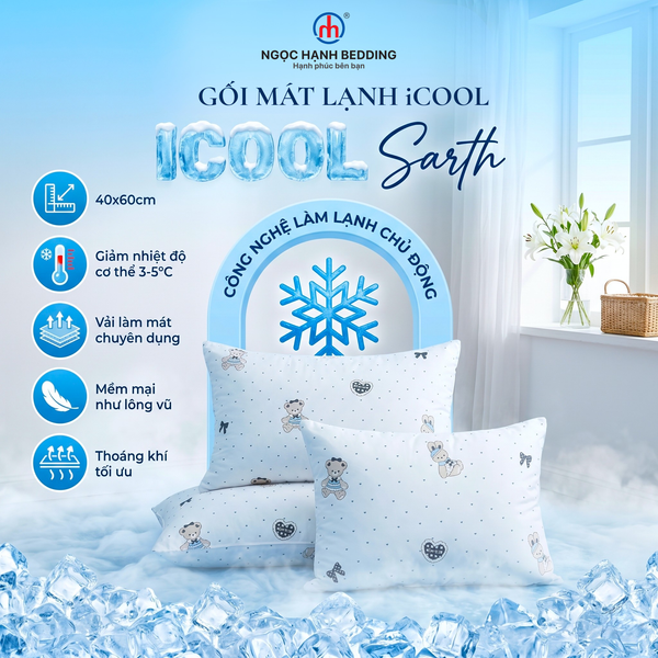  GỐI Mochi iCool Sarth MÁT LẠNH, LÔNG VŨ MỀM MẠI, SIÊU MỊN, THOÁNG KHÍ - Ngọc Hạnh Bedding 