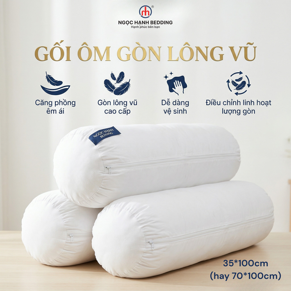  Ruột gối lông vũ nhân tạo cao cấp - Ruột Gối Gòn tơ Ngọc Hạnh 