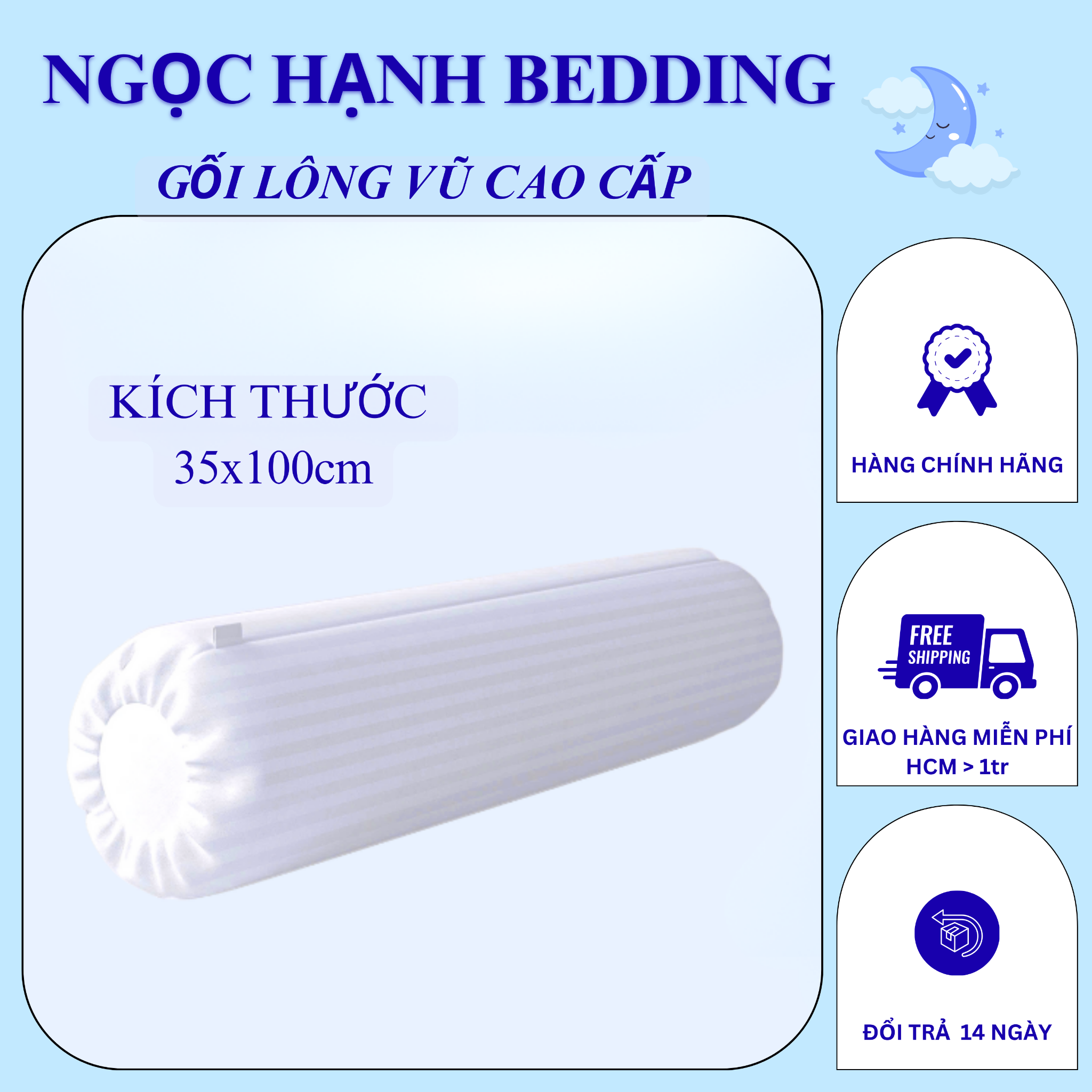  Ruột gối lông vũ nhân tạo cao cấp - Ruột Gối Gòn tơ Ngọc Hạnh 