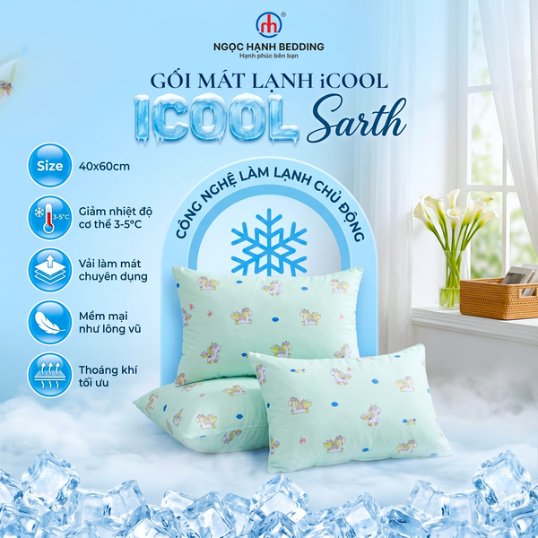  GỐI Mochi iCool Sarth MÁT LẠNH, LÔNG VŨ MỀM MẠI, SIÊU MỊN, THOÁNG KHÍ - Ngọc Hạnh Bedding 