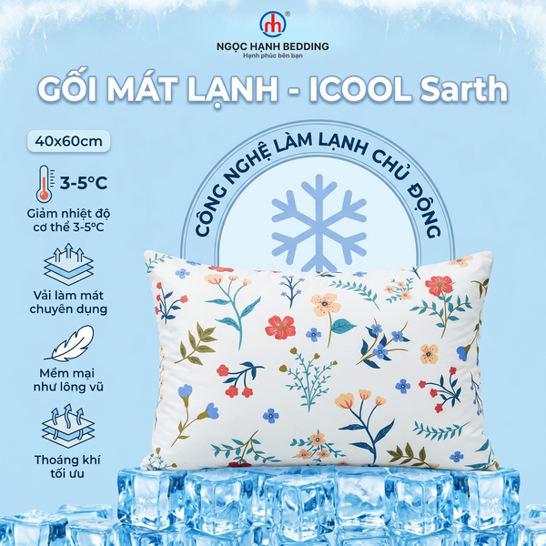  GỐI Mochi iCool Sarth MÁT LẠNH, LÔNG VŨ MỀM MẠI, SIÊU MỊN, THOÁNG KHÍ - Ngọc Hạnh Bedding 