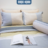  Bộ Drap giường Tencel Silky hai màu xám vàng - Drap Giường Tencel Ngọc Hạnh 