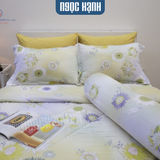  Bộ Drap Giường Tencel lụa 80s Bông Cúc Vàng - Drap Tencel Cao Cấp Ngọc Hạnh 