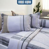  BỘ DRAP GIƯỜNG TENCEL SILKY CARO XANH XÁM - NGỌC HẠNH BEDDING 