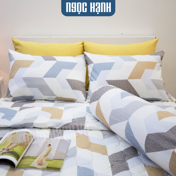 Bộ Chăn Ga Microfiber Gạch Vàng - Ngọc Hạnh Bedding