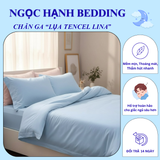  Bộ Chăn Ga Gối Lụa Tencel Lina Cao Cấp màu xám nhạt nệm 20cm trở xuống - Ngọc Hạnh Bedding 
