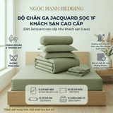  Bộ Ga Gối JACQUARD KHÁCH SẠN SỌC Mềm Mịn, Thoáng Khí, An Toàn Cho Da, dành cho nệm 5cm 10cm 15cm 20cm  -  Ngọc Hạnh Bedding 