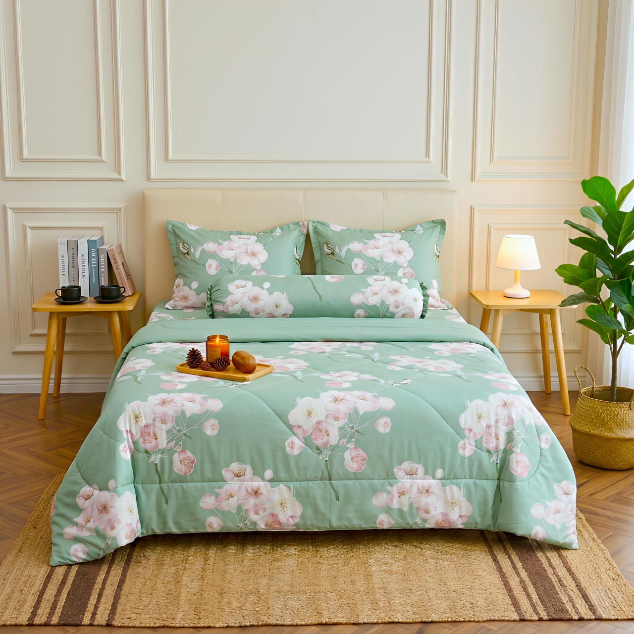  Bộ Ga Gối Phi Lụa Tencel Daisy thoáng mát, mềm mịn nệm 5cm 10cm 15cm 20cm -  Ngọc Hạnh Bedding 