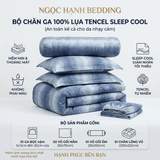  Bộ Chăn Ga Gối Lụa Tencel 40s SLeep Cool mát lạnh, mềm mịn nệm 5 10 15 20cm họa tiết HOA NỀN BE TIÊU - Ngọc Hạnh Bedding 