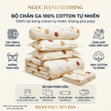  Bộ Chăn Ga Gối Cotton Họa Tiết Trái Cam nệm 20cm trở xuống - Ngọc Hạnh Bedding 