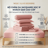  Bộ Ga Gối JACQUARD KHÁCH SẠN SỌC Mềm Mịn, Thoáng Khí, An Toàn Cho Da, dành cho nệm 5cm 10cm 15cm 20cm  -  Ngọc Hạnh Bedding 