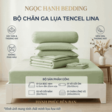  Bộ Chăn Ga Gối Lụa Tencel Lina Cao Cấp màu xanh bơ nệm 20cm trở xuống - Ngọc Hạnh Bedding 