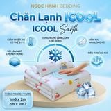  Chăn Lạnh ICOOL Cherry hồng nền trắng  - Mát lạnh mùa hè - NGỌC HẠNH ICOOL 