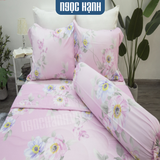  Bộ drap giường tencel lụa mẫu đơn hồng 