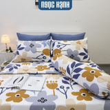  BỘ DRAP GIƯỜNG COTTON CM TRẮNG HOA KEM - NGỌC HẠNH BEDDING 