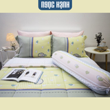  Bộ chăn ga tencel lụa Ngựa Hoàng Gia Xanh Rêu 