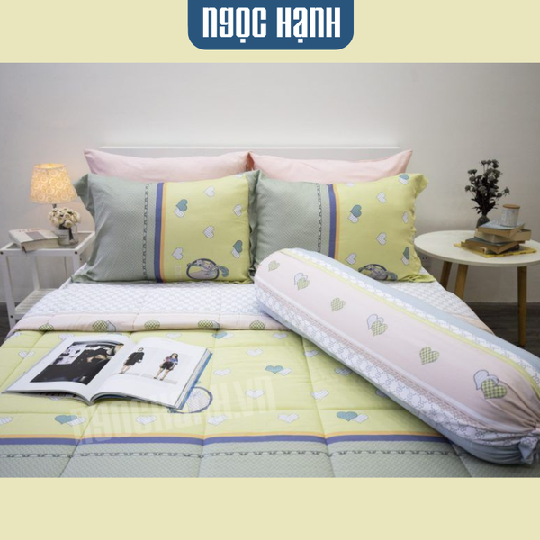 Bộ chăn ga tencel lụa Ngựa Hoàng Gia Xanh Rêu