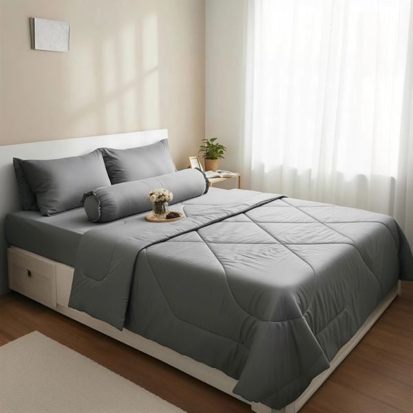  Bộ Chăn Ga Gối Lụa Tencel Lina Cao Cấp màu xanh LINA15 nệm 20cm trở xuống - Ngọc Hạnh Bedding 