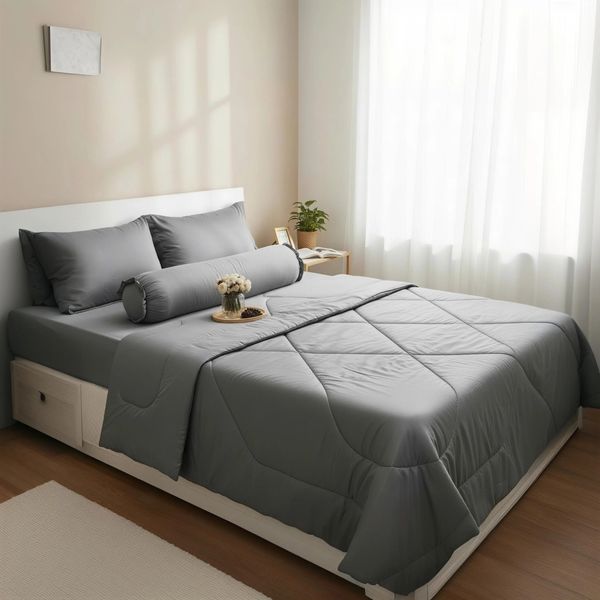  Bộ Chăn Ga Gối Lụa Tencel Lina Cao Cấp màu xanh da trời nệm 20cm trở xuống - Ngọc Hạnh Bedding 