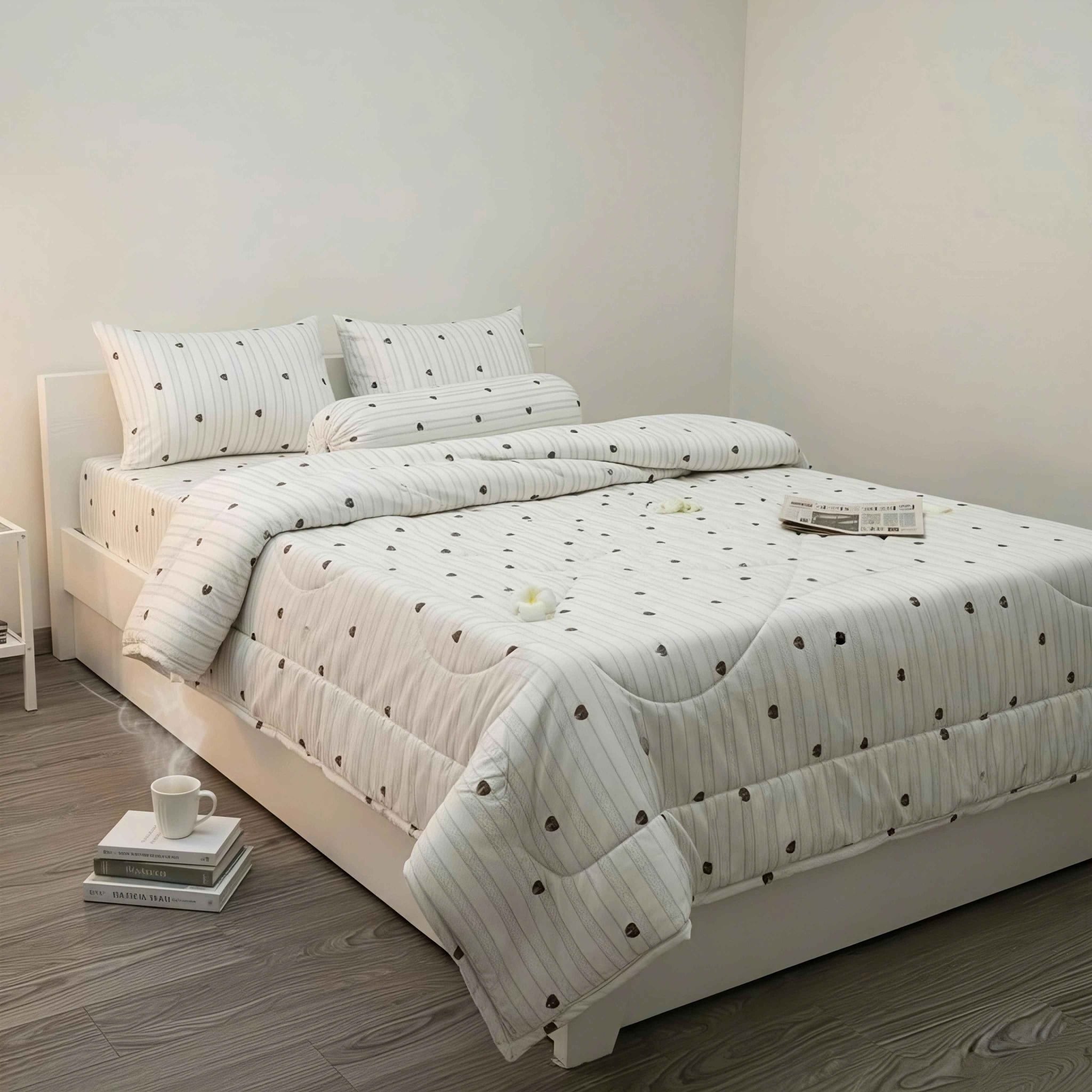  Bộ Chăn Ga Gối Cotton Họa Tiết Gấu Nền Xanh nệm 20cm trở xuống - Ngọc Hạnh Bedding 