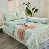  BỘ DRAP GIƯỜNG COTTON CM HOẠ TIẾT TRÁI TIM nệm 5cm 10cm 15cm 20cm - NGỌC HẠNH BEDDING 