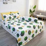  BỘ DRAP GIƯỜNG COTTON HOẠ TIẾT TRÁI DÂU XANH  nệm 5cm 10cm 15cm 20cm - DRAP GIƯỜNG NGỌC HẠNH 